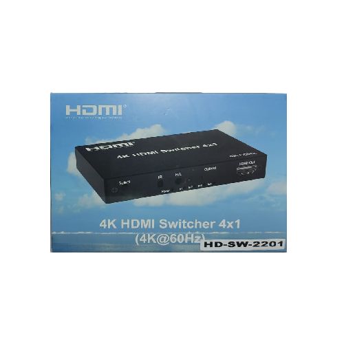 SWITCH HDMI 4X1 V2.0 AUDIO CON CONTROL REMOTO 4K - Electrocompu Quito