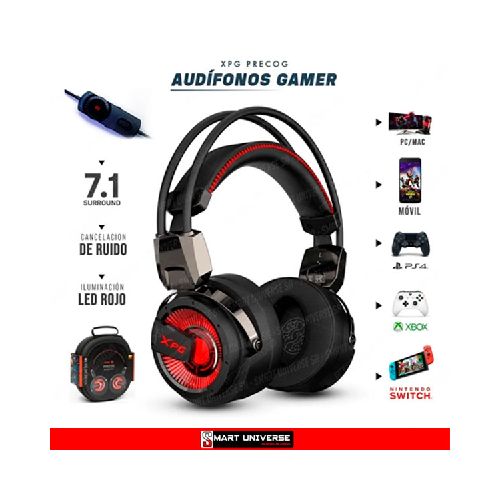 Headset Auriculares Gamer XPG Precog 7.1 PS4 Xbox PC USB C 3.5mm - SMART UNIVERSE S.A