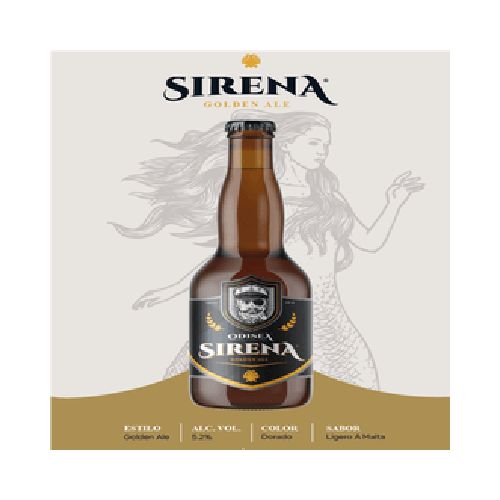 Cerveza artesanal Odisea sirena golden ale 330 ml x12 und