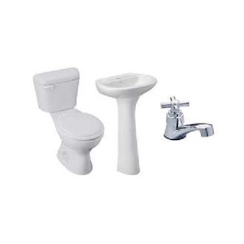 Combo inodoro lavamanoscon pedestal y llave blanco fv ref e115.213.2220-bl