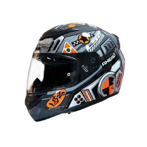 Casco para moto LS2 FF352 ROOKIE BIG ONE GRAY HI VIZ ORANGE