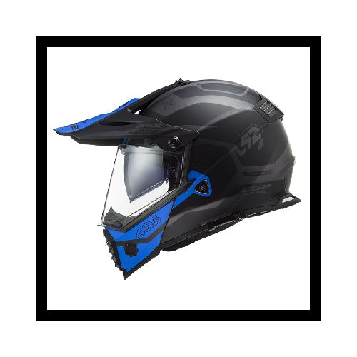 Casco para moto LS2 MX436 PIONEER EVO COBRA BLACK SILVER BLUE