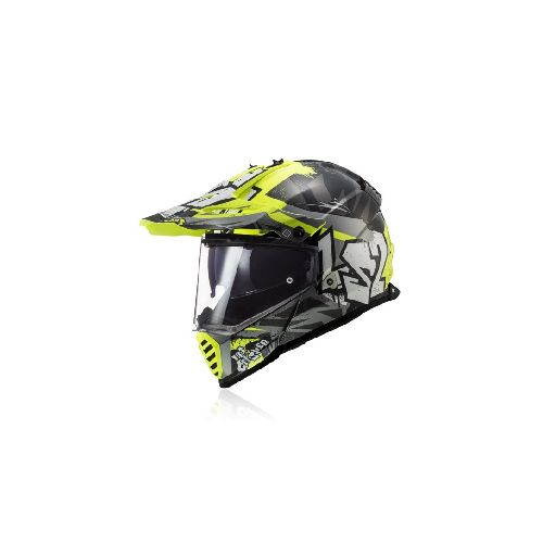 Casco para moto LS2 MX436 PIONEER EVO CRUSHER BLACK