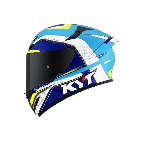 Casco para moto KYT INTEGRAL TT COURSE GRAND PRIX WHITE LIGHT BLUE