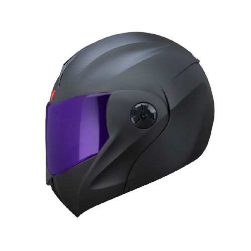 Casco para moto ICH ABATIBLE 3110DV NEGRO MATE SOLIDO VISOR MORADO