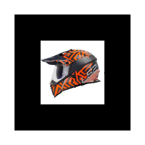 Casco para moto LS2 MX436 PIONEER EVO NOMAND BLACK HI VIZ ORANGE