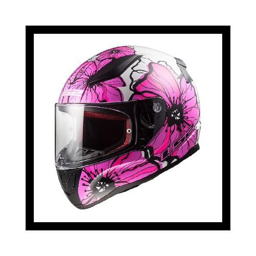 Casco para moto LS2 FF353 RAPID POPPIES WHITE PINK