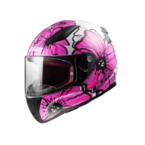 CASCO LS2 RAPID POPPIES WHITE PINK FF353  