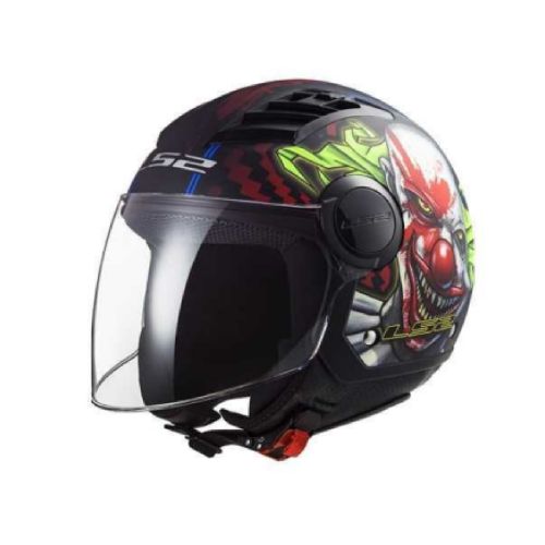 CASCO LS2 ABIERTO AIRFLOW HAPPY DREAMS MATT BLACK RED OF562  