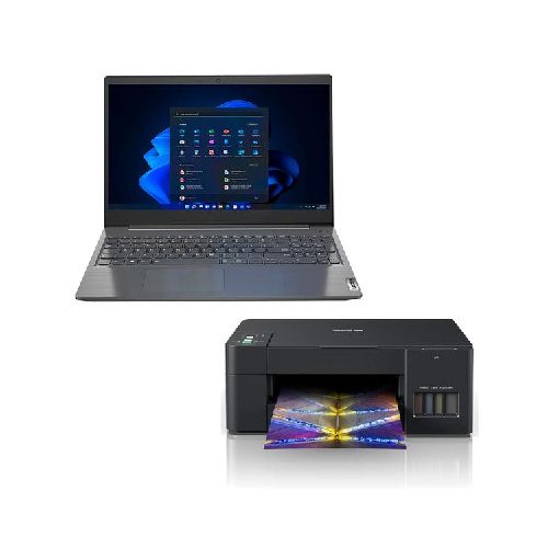 Set Laptop Lenovo V15-IGL Celeron + Impresora Multifunción T420w Brother - 100061994  