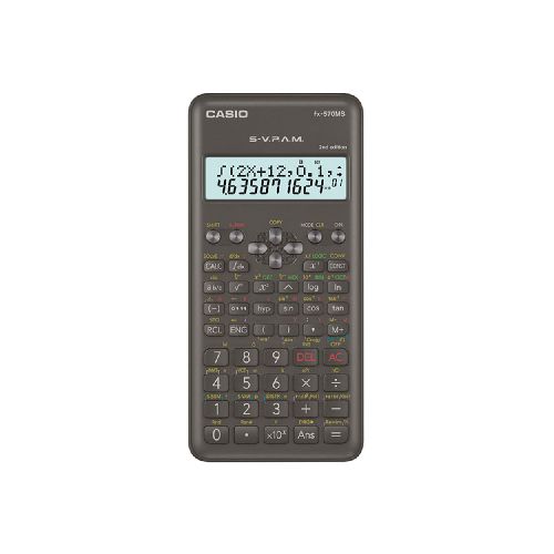 Calculadora Científica Casio FX-570MS-2 P8790 | 401 Funciones Estándar Color Negro  