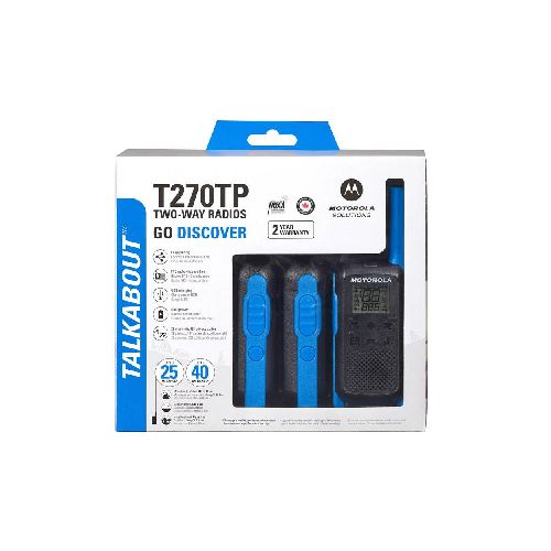 Walkie Talkie Motorola T270 P8776 | 3 Radios Color Azul  