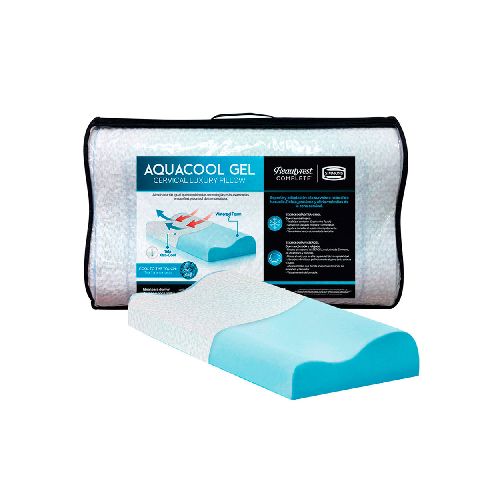 Almohada Simmons Aquacool Gel Memory Foam P8894 | 60 x 40 cm Color Celeste  