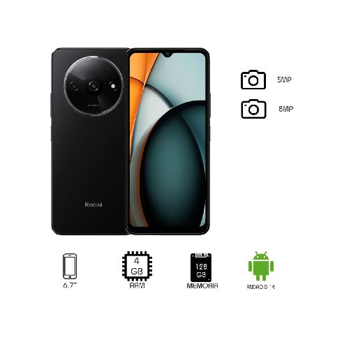 Celular Xiaomi Redmi A3 P8776 | 6.6" 4 GB RAM 128 GB Memoria Interna Color Negro  