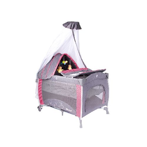 Cuna Corral Ebaby Noa P8811 | Estructura de Aluminio Color Rojo GT780ROJ-W  