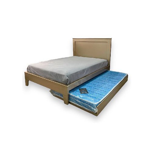 Cama  Italia P8877 | 2 Plazas Incluye Cama Auxiliar 1 1/2 Plazas Color Champan - CRECOS