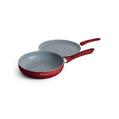 Set Warenhous Sartén y panketero grafito P8769 | 2 Piezas Rojo M29320-W  