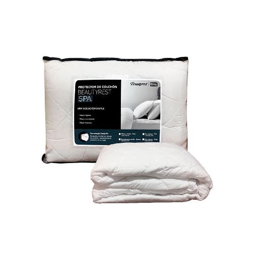 Protector de Colchón Simmons Beautyrest Spa P8894 | 2 Plazas Acolchado Color Blanco  