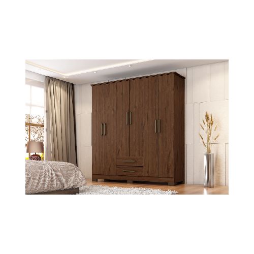 Ropero Mebel France P88572 | 6 Puertas 2 Cajones Color Jacaranda - CRECOS