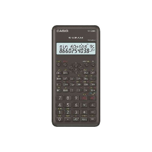 Calculadora Científica Casio FX-82MS-2 P8790 | 240 Funciones Estándar Color Negro  