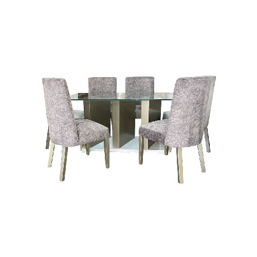 Juego de Comedor Mercader593 España P8861 | 6 Sillas Color Champagne - CRECOS