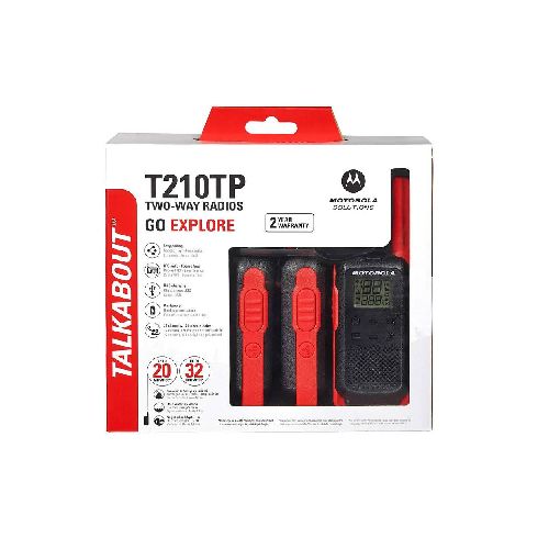 Walkie Talkie Motorola T210 P8776 | 2 Radios Color Rojo  