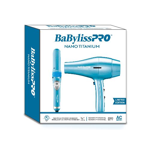 Combo BaBylissPRO Secador de Cabello P8816 | Incluye Rizador Miracurl Pro ¾” Color Azul  