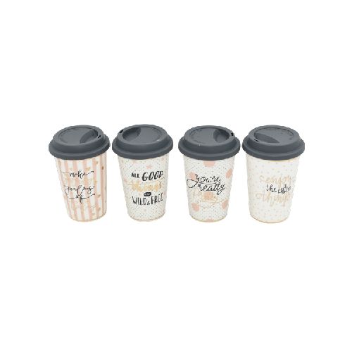 Vaso Frases con Tapa 400 ml  Gourmet Table