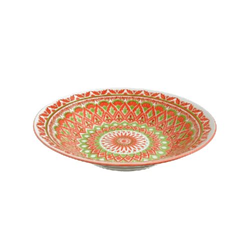 Mandalas Coral & Verde Plato Sopero Hojas 18 cm  Pycca Home