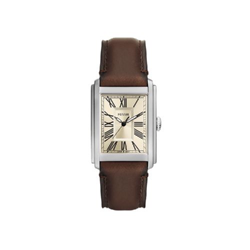 Reloj Fossil Carraway de Cuero - Plata  