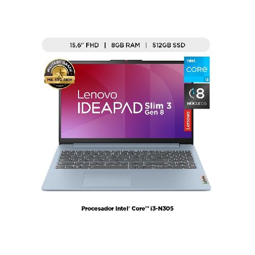 Laptop Lenovo IP 3 15IAN8 Intel Core i3 N305 8GB 512GB  