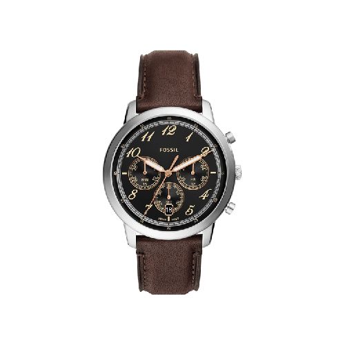 Reloj Fossil Neutra Cronógrafo de Cuero - Café Oscuro  