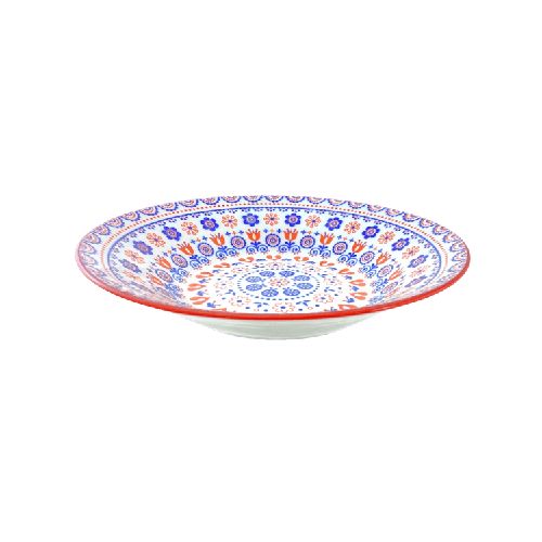 Mandalas Naranja & Azul Plato Sopero Hojas 18 cm  Pycca Home