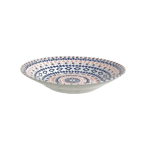 Mandalas Azul & Coral Plato Sopero Círculos 18 cm  Pycca Home