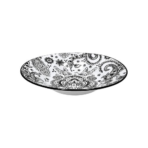 Mandalas Blanco & Negro Plato Sopero Flores 18 cm  Pycca Home