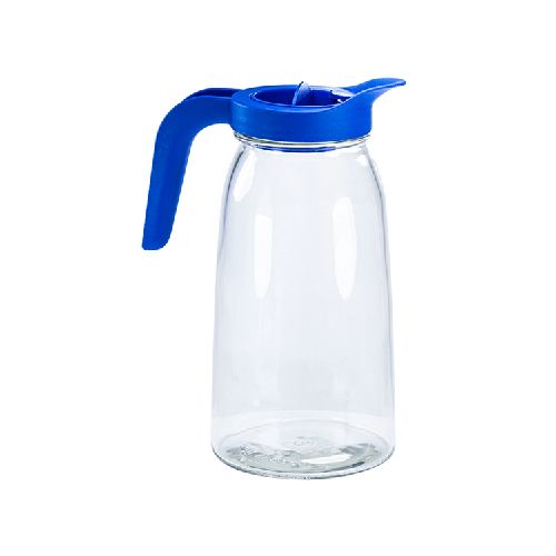 Jarra de vidrio Flexy 1550 ml con tapa azul  Borgonovo