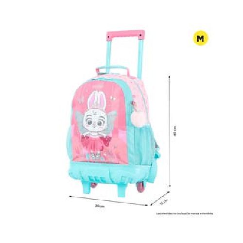 Mochila Con Ruedas Infantil Para Niña Blanda Totto 18 Lt. Dancing Rabbit - Estampado Ruedas Infantil Dancing Rabbit M|RadioShark Ecuador