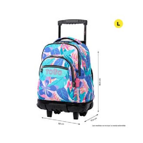 Mochila Con Ruedas Mujer Blanda Totto 25.48 Lt. Floresta  Estampado  Pc Renglon|RadioShark Ecuador