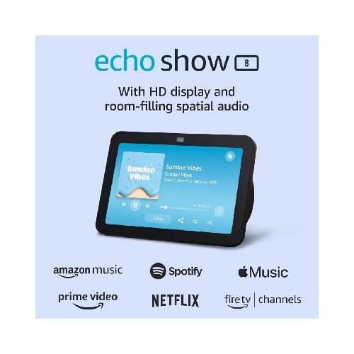 PANTALLA INTELIGENTE AMAZON ECHO SHOW 8 CON ALEXA 3 GEN. 8″ CHARACOAL - SYSTEMarket