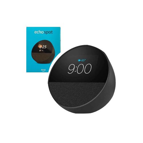 PARLANTE AMAZON ECHO SPOT SMART ALARM CLOCK WITH VIBRANT SOUND AND ALEXA BLACK (6M) - SYSTEMarket