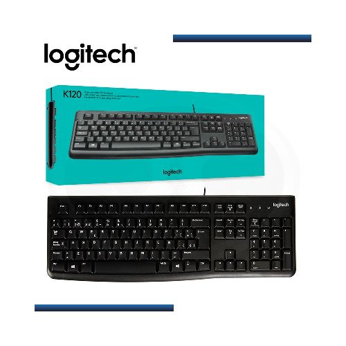 TECLADO LOGITECH K120 ANTIDERRAME USB 104 BLACK - SYSTEMarket