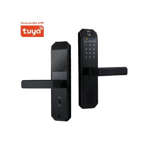 Cerradura inteligente  llave, código, huella dactilar y compatible con APP Movil TUYA OS211TYF DIEL  