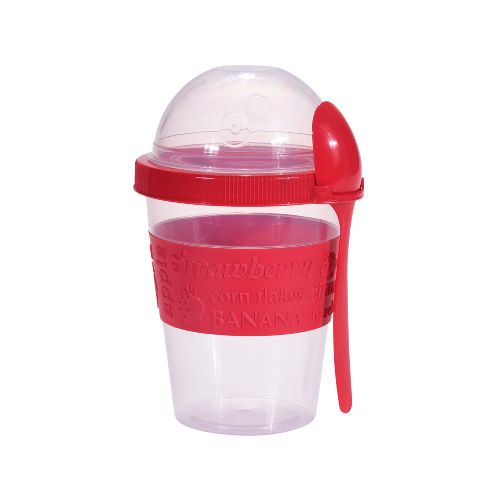 Vaso con Cuchara para Yogurt 600ml  