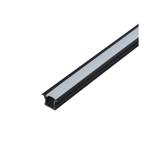 Perfil Metálico para Cinta LED Empotrable Color Negro de 24.5x15x15 mm