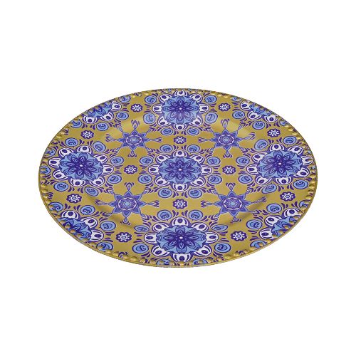 Porta Plato Dorado Diseño de Mandala 33cm