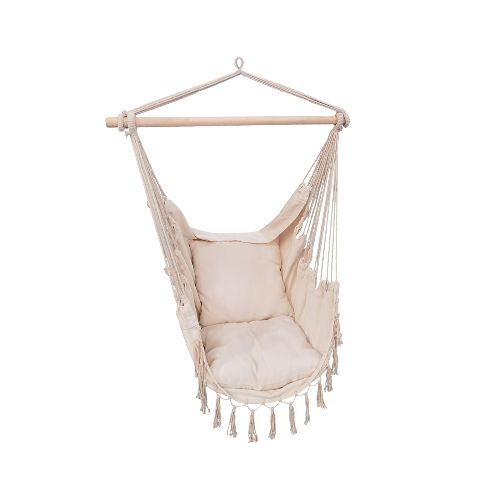 Silla Colgante Hamaca con Cojín Beige