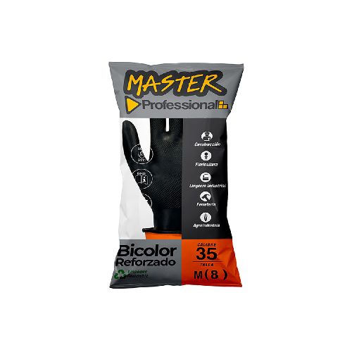 Guantes Bicolor Reforzado C35, Negro/Naranja, Talla 8 de MASTER - Máxima Protección para tus Manos | ¡Consíguela en Promart.ec! en Promart