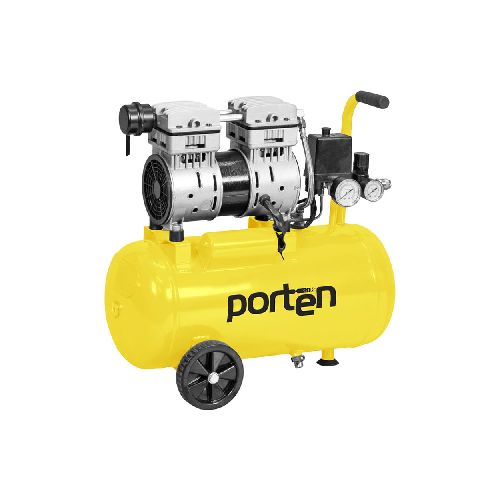 Compresor 1.5HP 24LT 115V Silencioso Sin Aceite | Porten - Potencia y silencio en un diseño compacto en Promart