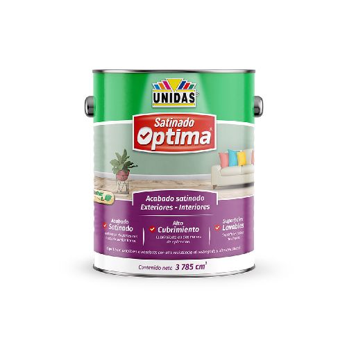 Pintura Látex Satinado Óptima Blanco 1gl | Unidas en Promart