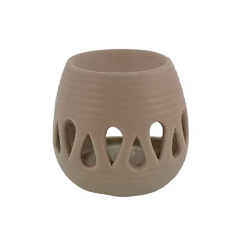 Portavelas de Cerámica Beige Mate 9x9x8 cm | Concepts: Estilo y Ambiente en Promart